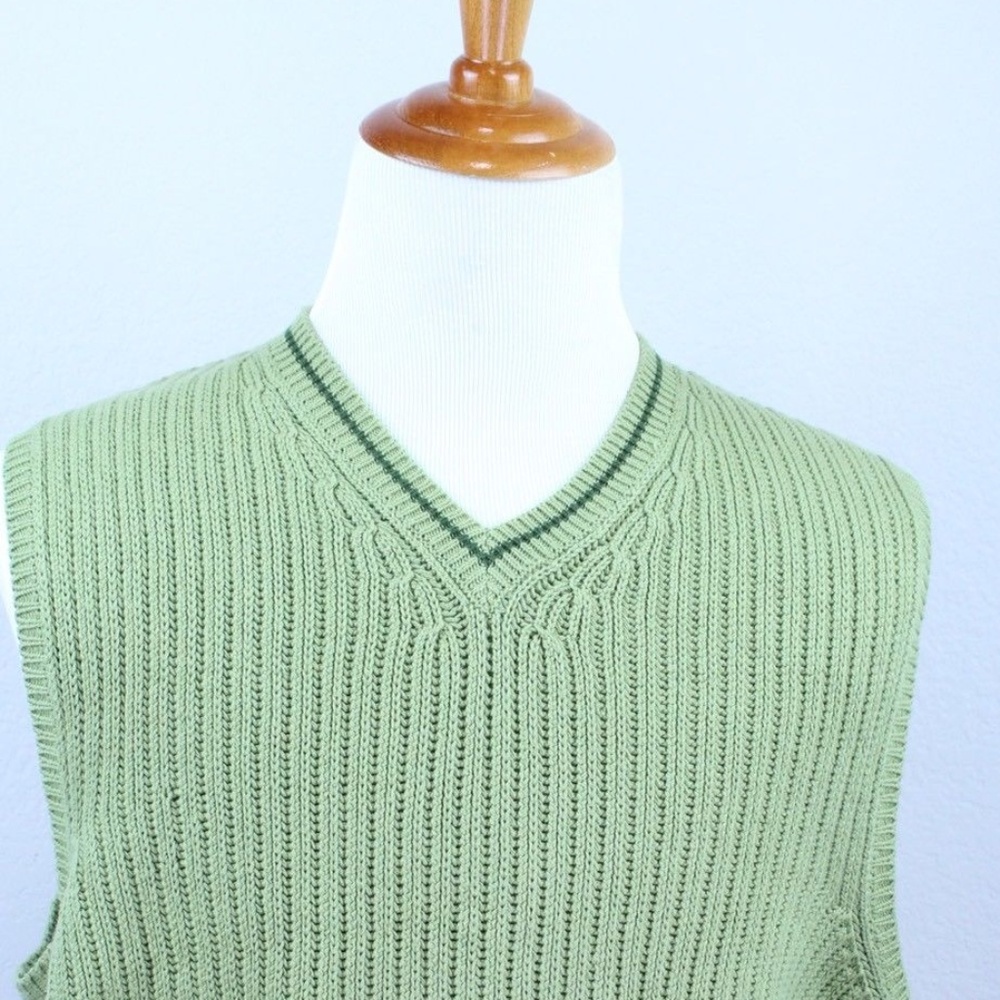 J. Crew Men's Green V-Neck Sweater Vest